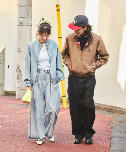FREAK'S STORE(フリークスストア)の「UMBRO × FREAK'S STORE/アンブロ 別注 DENIM STAND COLLAR BLOUSON/デニム スタンドカラー ブルゾン(デニムジャケット・レディース・ブルー/ブラック/ネイビー・フリ-)」の6枚目の写真