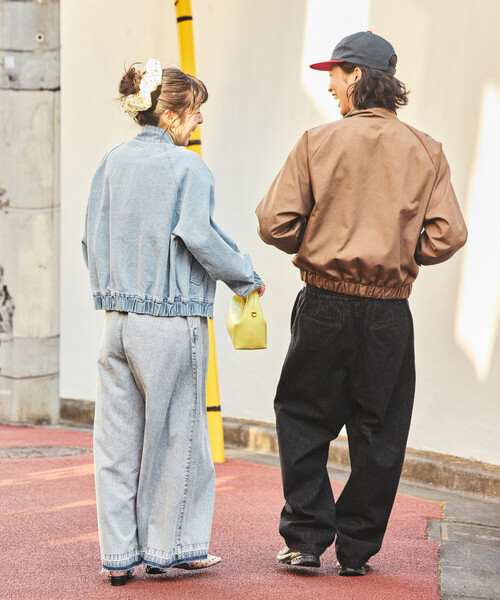 FREAK'S STORE(フリークスストア)の「UMBRO × FREAK'S STORE/アンブロ 別注 DENIM STAND COLLAR BLOUSON/デニム スタンドカラー ブルゾン(デニムジャケット・レディース・ブルー/ブラック/ネイビー・フリ-)」の9枚目の写真