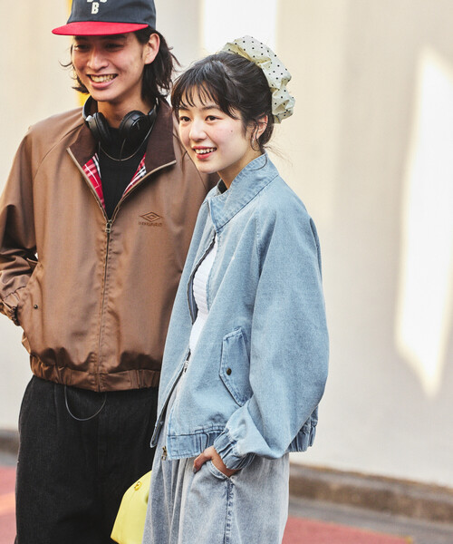 FREAK'S STORE(フリークスストア)の「UMBRO × FREAK'S STORE/アンブロ 別注 DENIM STAND COLLAR BLOUSON/デニム スタンドカラー ブルゾン(デニムジャケット・レディース・ブルー/ブラック/ネイビー・フリ-)」の12枚目の写真