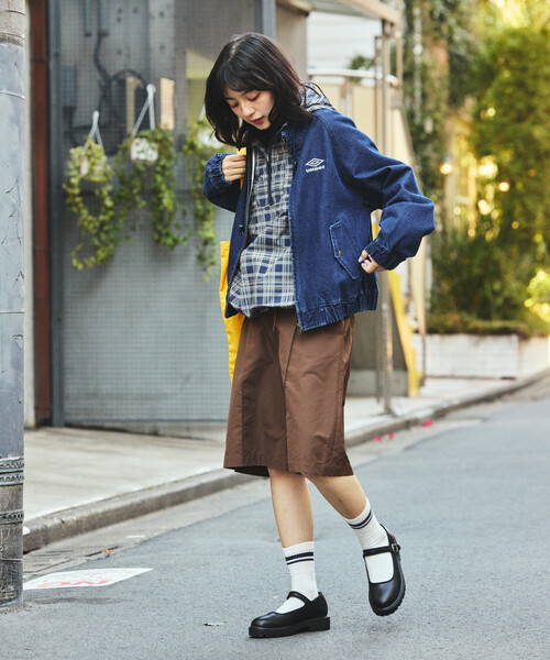 FREAK'S STORE(フリークスストア)の「UMBRO × FREAK'S STORE/アンブロ 別注 DENIM STAND COLLAR BLOUSON/デニム スタンドカラー ブルゾン(デニムジャケット・レディース・ブルー/ブラック/ネイビー・フリ-)」の18枚目の写真