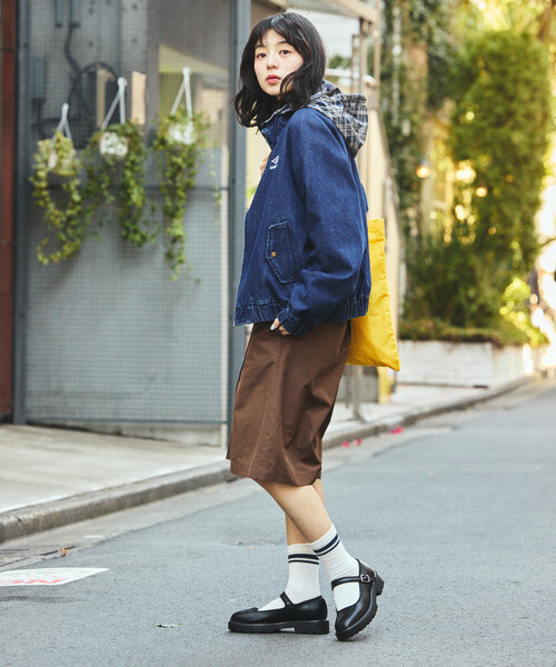 FREAK'S STORE(フリークスストア)の「UMBRO × FREAK'S STORE/アンブロ 別注 DENIM STAND COLLAR BLOUSON/デニム スタンドカラー ブルゾン(デニムジャケット・レディース・ブルー/ブラック/ネイビー・フリ-)」の19枚目の写真