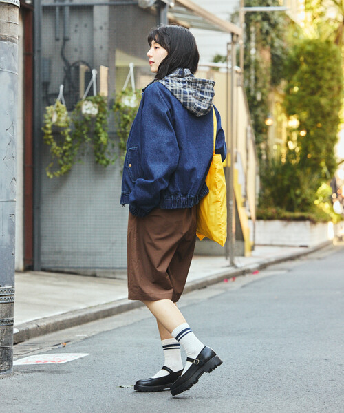 FREAK'S STORE(フリークスストア)の「UMBRO × FREAK'S STORE/アンブロ 別注 DENIM STAND COLLAR BLOUSON/デニム スタンドカラー ブルゾン(デニムジャケット・レディース・ブルー/ブラック/ネイビー・フリ-)」の21枚目の写真