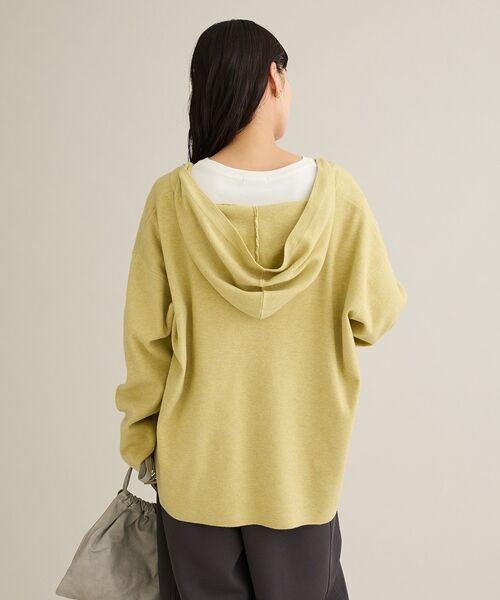 CRAFT STANDARD BOUTIQUE(クラフトスタンダードブティック)の「Vネックフードカシュクールニットプルオーバー(ニット/セーター・レディース・ライトイエロー/杢グレー・FREE)」の11枚目の写真