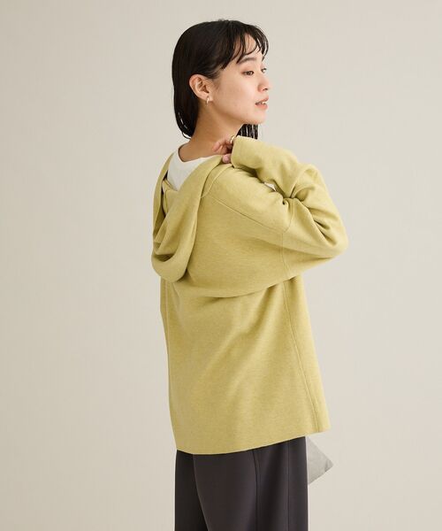 CRAFT STANDARD BOUTIQUE(クラフトスタンダードブティック)の「Vネックフードカシュクールニットプルオーバー(ニット/セーター・レディース・ライトイエロー/杢グレー・FREE)」の12枚目の写真