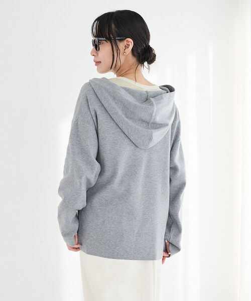 CRAFT STANDARD BOUTIQUE(クラフトスタンダードブティック)の「Vネックフードカシュクールニットプルオーバー(ニット/セーター・レディース・ライトイエロー/杢グレー・FREE)」の21枚目の写真