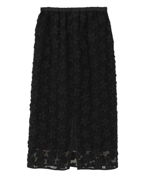 martinique（マルティニーク）の「フラワージャガードIラインスカート（スカート・レディース・ブラック/ホワイト・FREE）」の7枚目の写真