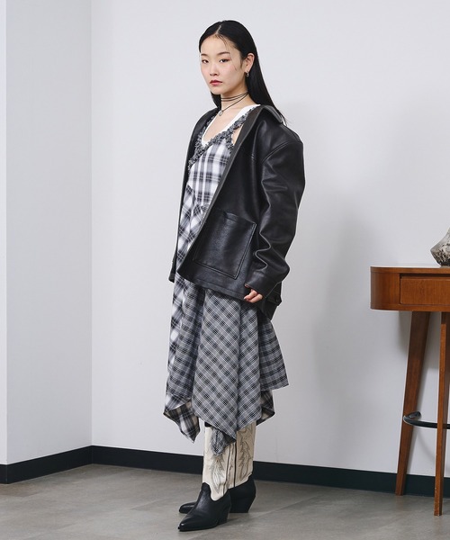 ROSE BUD(ローズバッド)の「MIXED CHECK DRESS(ワンピース・レディース・ブラック/ベージュ・ONE SIZE)」の8枚目の写真