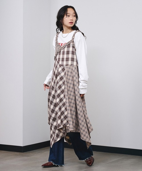 ROSE BUD(ローズバッド)の「MIXED CHECK DRESS(ワンピース・レディース・ブラック/ベージュ・ONE SIZE)」の12枚目の写真