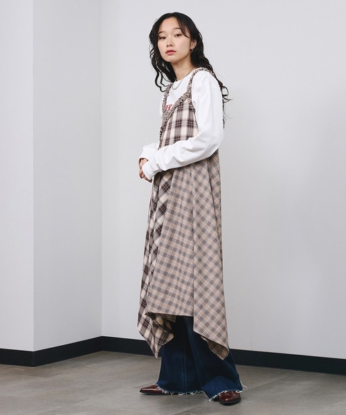 ROSE BUD(ローズバッド)の「MIXED CHECK DRESS(ワンピース・レディース・ブラック/ベージュ・ONE SIZE)」の13枚目の写真