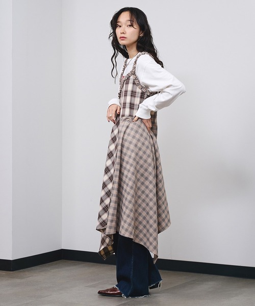 ROSE BUD(ローズバッド)の「MIXED CHECK DRESS(ワンピース・レディース・ブラック/ベージュ・ONE SIZE)」の17枚目の写真