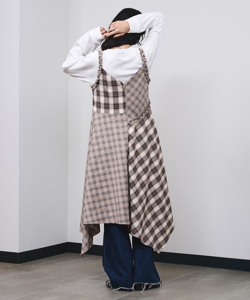 ROSE BUD(ローズバッド)の「MIXED CHECK DRESS(ワンピース・レディース・ブラック/ベージュ・ONE SIZE)」の18枚目の写真