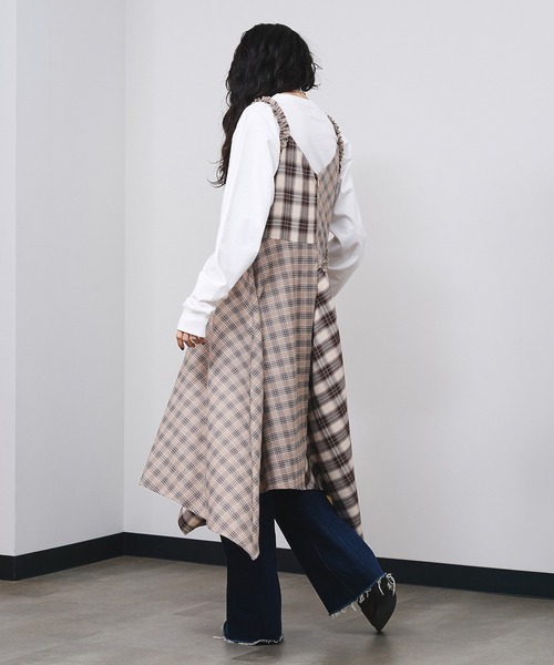 ROSE BUD(ローズバッド)の「MIXED CHECK DRESS(ワンピース・レディース・ブラック/ベージュ・ONE SIZE)」の19枚目の写真
