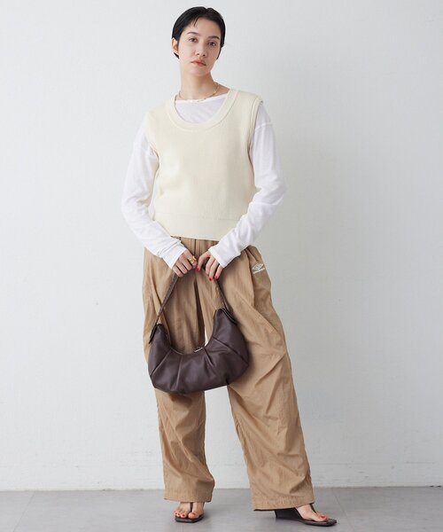 THE PAUSE（ザ ポーズ）の「【THE PAUSE】両畦ノースリーブニット（ニット/セーター・レディース・ブラウン/アイボリー・FREE）」の11枚目の写真