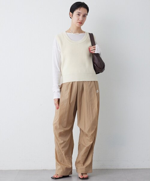 THE PAUSE（ザ ポーズ）の「【THE PAUSE】両畦ノースリーブニット（ニット/セーター・レディース・ブラウン/アイボリー・FREE）」の12枚目の写真