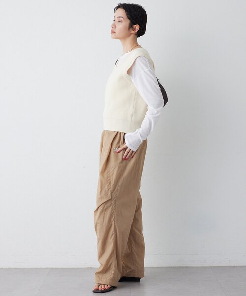 THE PAUSE（ザ ポーズ）の「【THE PAUSE】両畦ノースリーブニット（ニット/セーター・レディース・ブラウン/アイボリー・FREE）」の5枚目の写真