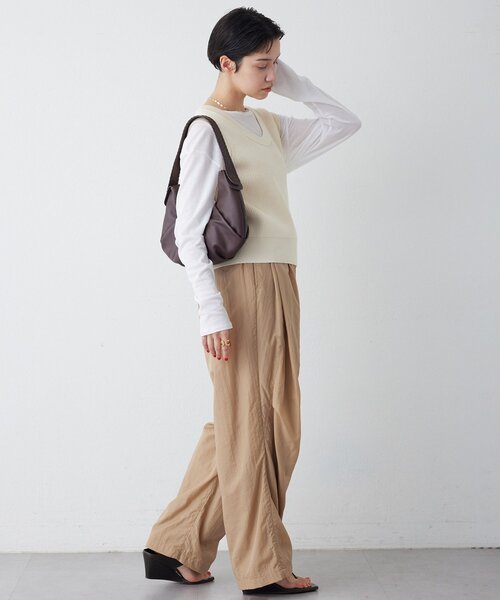 THE PAUSE（ザ ポーズ）の「【THE PAUSE】両畦ノースリーブニット（ニット/セーター・レディース・ブラウン/アイボリー・FREE）」の9枚目の写真