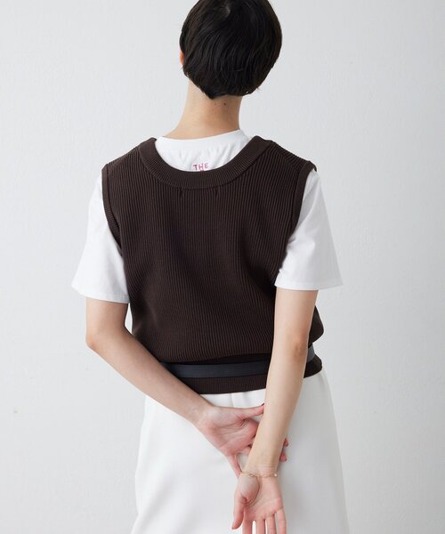 THE PAUSE（ザ ポーズ）の「【THE PAUSE】両畦ノースリーブニット（ニット/セーター・レディース・ブラウン/アイボリー・FREE）」の17枚目の写真
