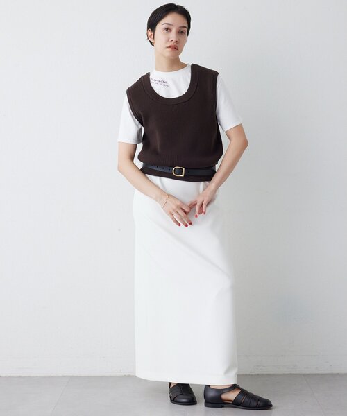 THE PAUSE（ザ ポーズ）の「【THE PAUSE】両畦ノースリーブニット（ニット/セーター・レディース・ブラウン/アイボリー・FREE）」の22枚目の写真