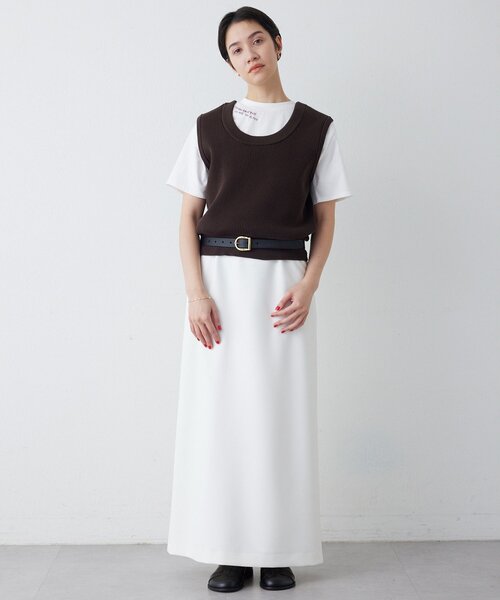 THE PAUSE（ザ ポーズ）の「【THE PAUSE】両畦ノースリーブニット（ニット/セーター・レディース・ブラウン/アイボリー・FREE）」の14枚目の写真