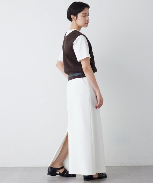 THE PAUSE（ザ ポーズ）の「【THE PAUSE】両畦ノースリーブニット（ニット/セーター・レディース・ブラウン/アイボリー・FREE）」の19枚目の写真