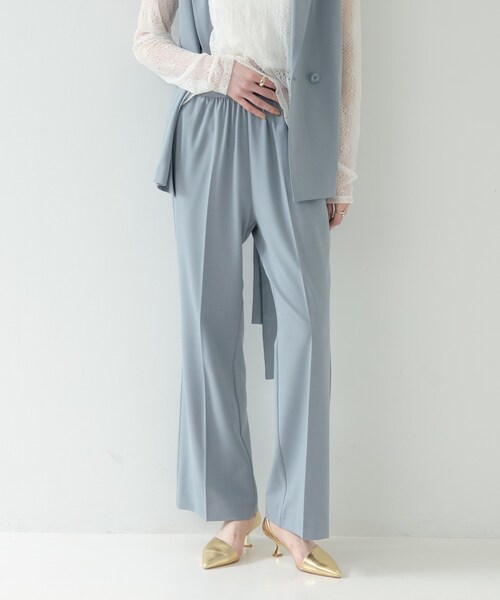 GALLEST(ギャレスト)の「Comfy SET UP|ストレートフレアパンツ【セットアップ対応/通勤/カセット服】(その他パンツ・レディース・ブラック/ダークグレー/キャメル/ライトブルー・40/38/36/34)」の3枚目の写真