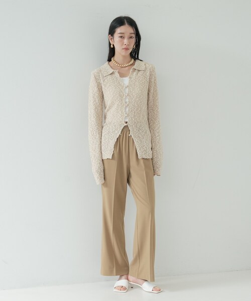 GALLEST(ギャレスト)の「Comfy SET UP|ストレートフレアパンツ【セットアップ対応/通勤/カセット服】(その他パンツ・レディース・ブラック/ダークグレー/キャメル/ライトブルー・40/38/36/34)」の20枚目の写真