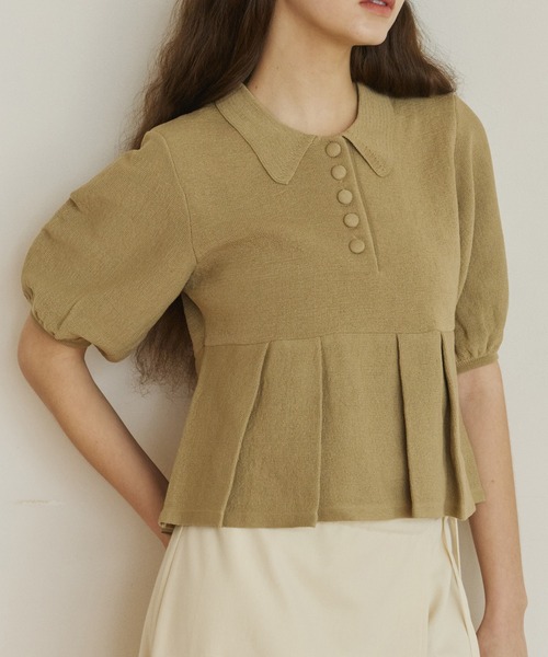 peplum knit tops/ペプラムニットトップス（ニット/セーター）｜OLUN
