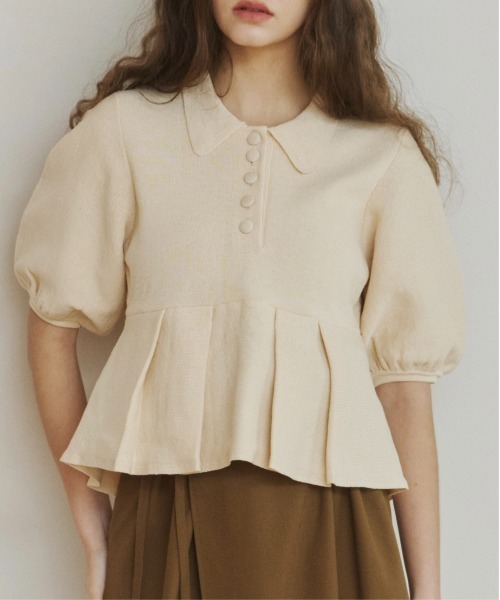 peplum knit tops/ペプラムニットトップス（ニット/セーター）｜OLUN