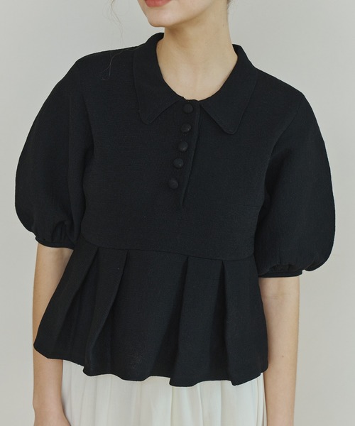 セール】bicolor rib knit tops/バイカラーリブニットクルーネック セール】bicolor rib knit tops/バイカラーリブニットクルーネック