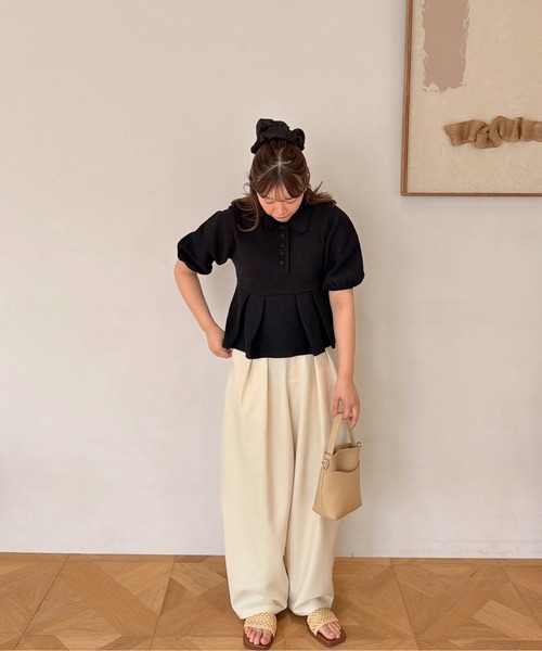 peplum knit tops/ペプラムニットトップス(ニット/セーター)|OLUN peplum knit tops/ペプラムニットトップス(ニット/セーター)|OLUN