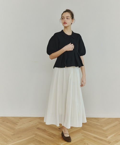peplum knit tops/ペプラムニットトップス（ニット/セーター）｜OLUN