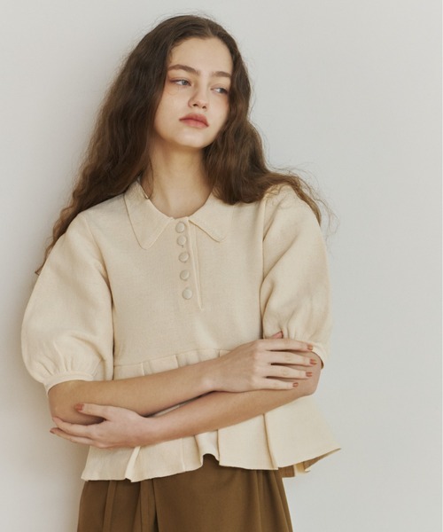 peplum knit tops/ペプラムニットトップス（ニット/セーター）｜OLUN