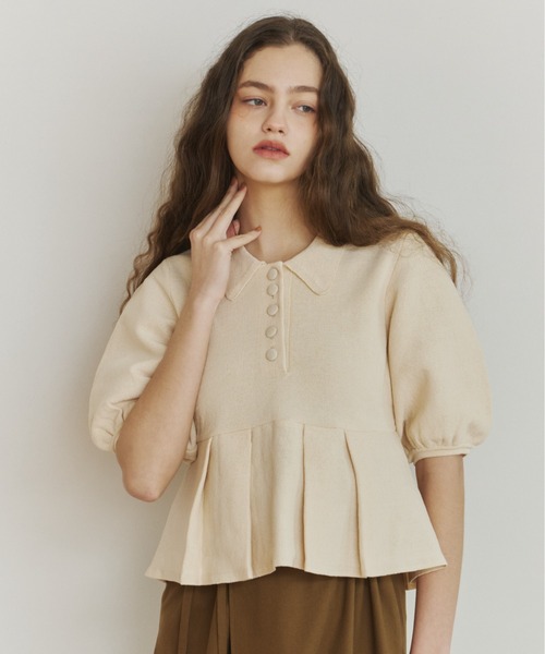 peplum knit tops/ペプラムニットトップス(ニット/セーター)|OLUN peplum knit tops/ペプラムニットトップス(ニット/セーター)|OLUN