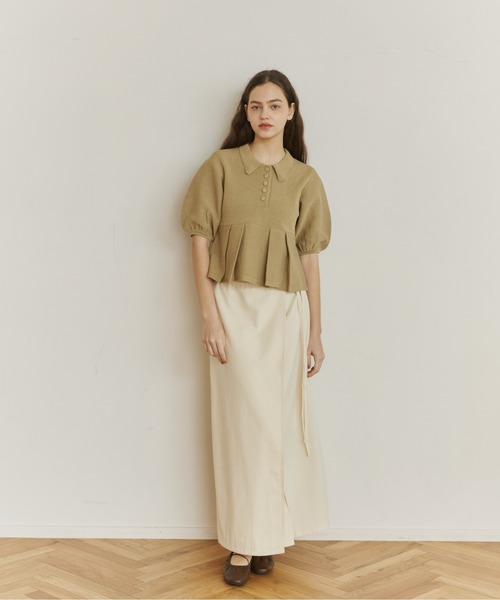 peplum knit tops/ペプラムニットトップス(ニット/セーター)|OLUN peplum knit tops/ペプラムニットトップス(ニット/セーター)|OLUN