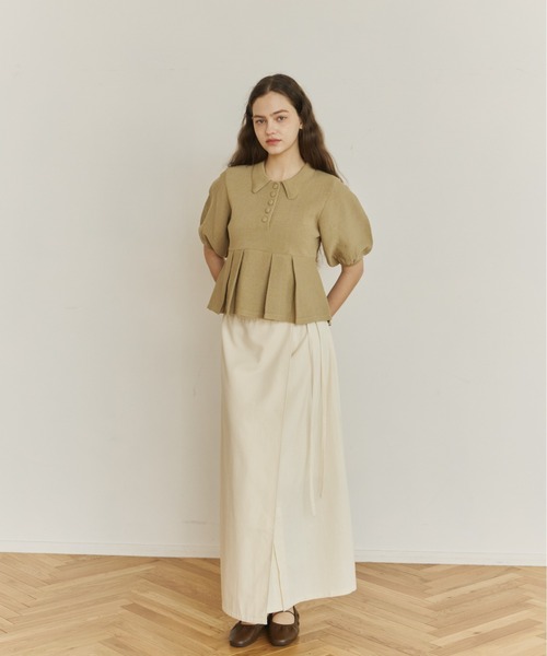 peplum knit tops/ペプラムニットトップス（ニット/セーター）｜OLUN