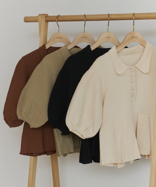 peplum knit tops/ペプラムニットトップス（ニット/セーター）｜OLUN