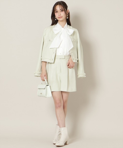 WILLSELECTION(ウィルセレクション)の「【セットアップ対応】ツイードタックショートパンツ(その他パンツ・レディース・オフホワイト/ミント/イエロー・FREE)」の7枚目の写真