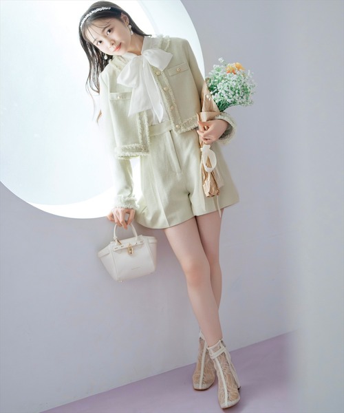 WILLSELECTION(ウィルセレクション)の「【セットアップ対応】ツイードタックショートパンツ(その他パンツ・レディース・オフホワイト/ミント/イエロー・FREE)」の5枚目の写真