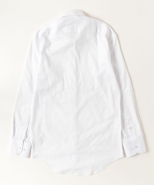 Perfect Suit FActory(パーフェクトスーツファクトリー)の「【形態安定】長袖ワイシャツ【クラシコ】カッタウェイカラー ドビー柄 ホワイト(ビジネスシャツ・メンズ・ホワイト・LL/L/M/S/3L)」の3枚目の写真