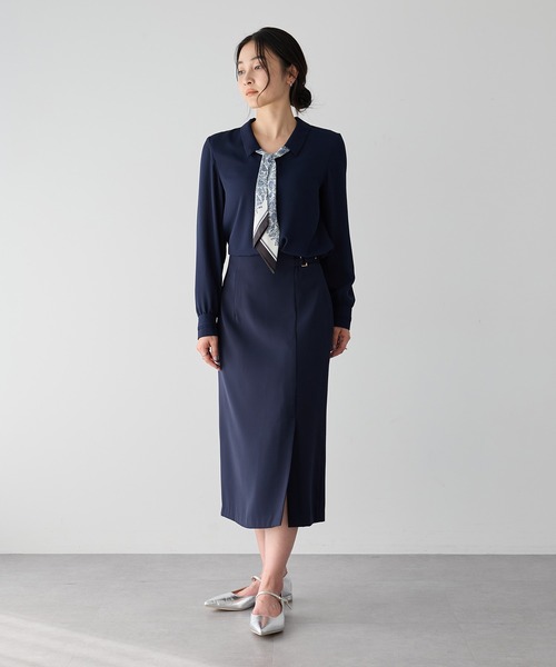 YECCA VECCA（イェッカヴェッカ）の「サイドベルトナロースカート（スカート・レディース・イエロー/ネイビー/アイボリー・S/M）」の22枚目の写真