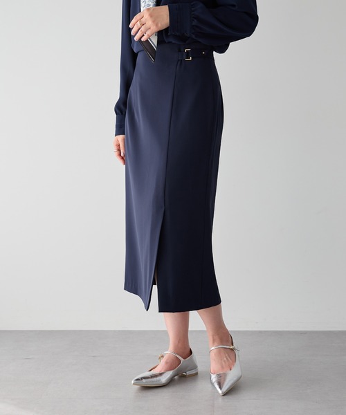 YECCA VECCA（イェッカヴェッカ）の「サイドベルトナロースカート（スカート・レディース・イエロー/ネイビー/アイボリー・S/M）」の20枚目の写真