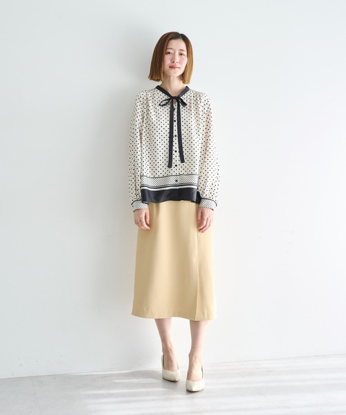 YECCA VECCA（イェッカヴェッカ）の「サイドベルトナロースカート（スカート・レディース・イエロー/ネイビー/アイボリー・S/M）」の11枚目の写真