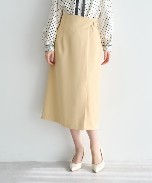 YECCA VECCA（イェッカヴェッカ）の「サイドベルトナロースカート（スカート・レディース・イエロー/ネイビー/アイボリー・S/M）」の10枚目の写真