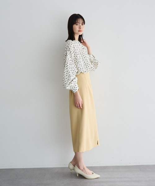 YECCA VECCA（イェッカヴェッカ）の「サイドベルトナロースカート（スカート・レディース・イエロー/ネイビー/アイボリー・S/M）」の18枚目の写真