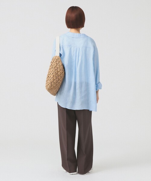 Ray BEAMS（レイビームス）の「【7/31再値下げ】リネン スキッパー シャツ     26SS  日除け 紫外線対策 冷房対策 洗える 夏コーデ レジャー 麻（シャツ/ブラウス・レディース・サックスブルー/ダークブラウン/ピンク・ONE SIZE）」の14枚目の写真