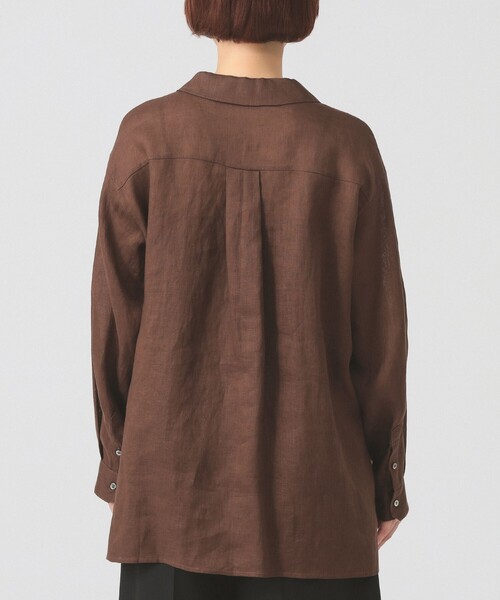 Ray BEAMS（レイビームス）の「【7/31再値下げ】リネン スキッパー シャツ     26SS  日除け 紫外線対策 冷房対策 洗える 夏コーデ レジャー 麻（シャツ/ブラウス・レディース・サックスブルー/ダークブラウン/ピンク・ONE SIZE）」の18枚目の写真