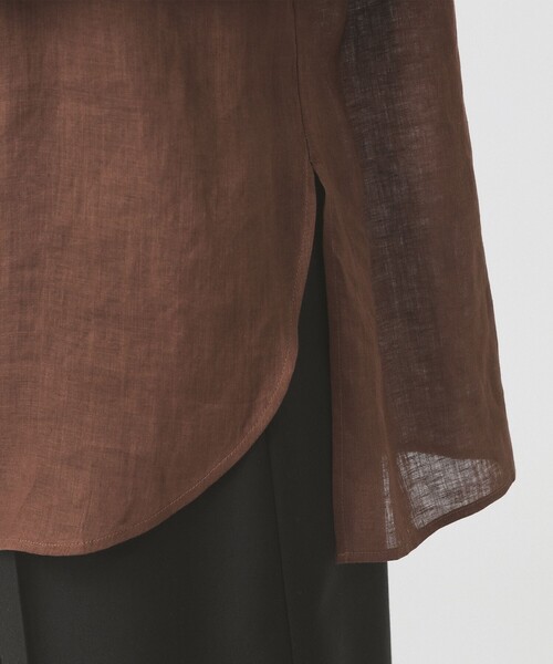 Ray BEAMS（レイビームス）の「【7/31再値下げ】リネン スキッパー シャツ     26SS  日除け 紫外線対策 冷房対策 洗える 夏コーデ レジャー 麻（シャツ/ブラウス・レディース・サックスブルー/ダークブラウン/ピンク・ONE SIZE）」の21枚目の写真