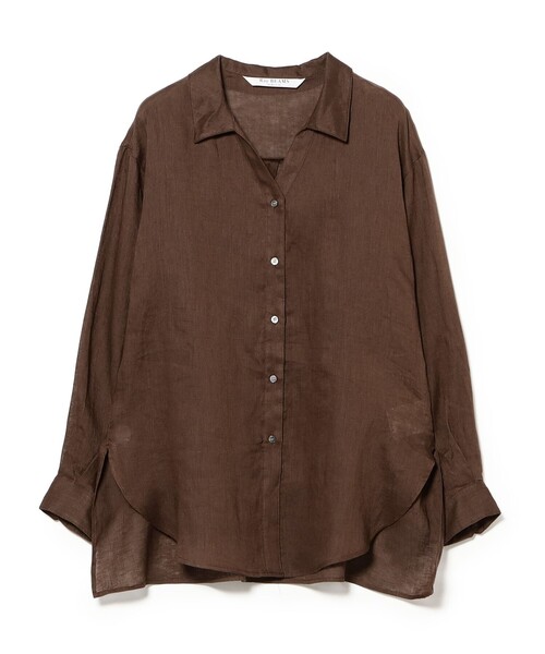 Ray BEAMS（レイビームス）の「【7/31再値下げ】リネン スキッパー シャツ     26SS  日除け 紫外線対策 冷房対策 洗える 夏コーデ レジャー 麻（シャツ/ブラウス・レディース・サックスブルー/ダークブラウン/ピンク・ONE SIZE）」の22枚目の写真