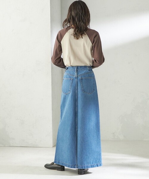 SHIPS（シップス）の「NINE CASE:〈洗濯機可能〉デニム スカート（デニムスカート・レディース・ブルー/ホワイト・MEDIUM/SMALL）」の3枚目の写真