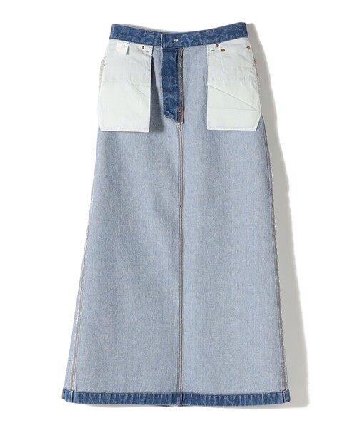 SHIPS（シップス）の「NINE CASE:〈洗濯機可能〉デニム スカート（デニムスカート・レディース・ブルー/ホワイト・MEDIUM/SMALL）」の15枚目の写真